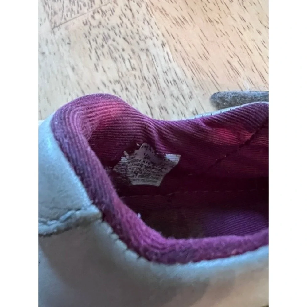 Stride Rite Mary Jane Kids 5 Silver Good Floral Embroidered Leather Shoes